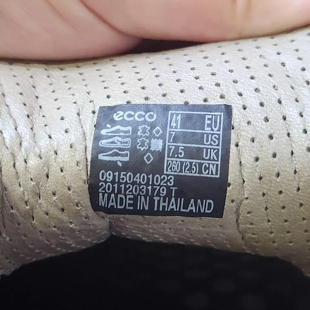 ECCO Biom C Natural Motion Shoes Mens 7.5 41 EU Beige Leather Walking Sneakers